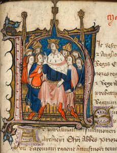 Cotton Nero D. VI, f.72 Historisierte Initiale 