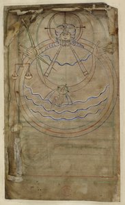 Cotton ms tiberius c vi f007v Diagrammatische Darstellung der Schöpfung, Illustration aus dem 