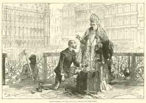 Graf Egmont auf dem Schafott vor seiner Hinrichtung von English School