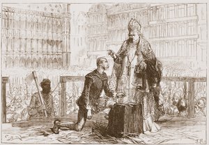 Graf Egmont auf dem Schafott vor seiner Hinrichtung, Illustration aus 