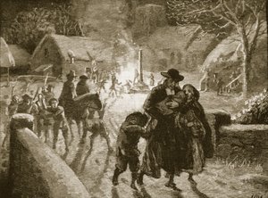 Covenanters vertreiben einen episkopalen Geistlichen, Illustration aus Cassells Illustrierter Geschichte Englands