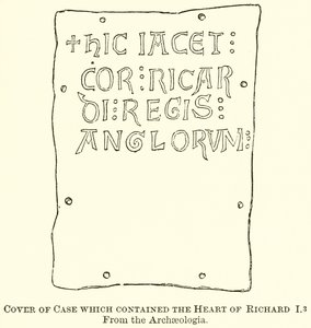 Deckel des Behälters, der das Herz von Richard I. enthielt von English School