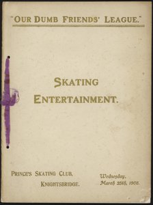 Titelblatt des Programms der Our Dumb Friends League Eislaufunterhaltung von English School