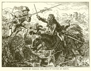 Tod von Karl dem Kühnen in der Schlacht bei Nancy von English School