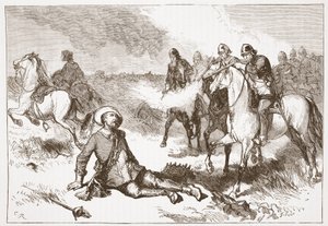 Tod von Gustavus Adolphus, Illustration aus The History of Protestantism von James Aitken Wylie, veröffentlicht 1878