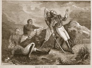 Tod von Rollo Gillespie, Illustration aus Cassells Illustrierter Geschichte Indiens von James Grant, veröffentlicht 1879