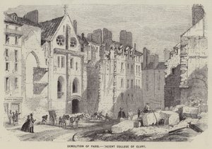 Abriss von Paris, Altes College von Cluny (Gravur) von English School