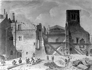 Abriss des Savoy Palace, Westminster, London, 1820