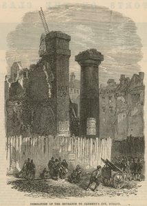 Abriss des Eingangs zu Clements Inn, Strand, London von English School