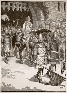 Abreise von Bischof Odo aus Rochester, Illustration aus Cassells Illustrierter Geschichte Englands von English School