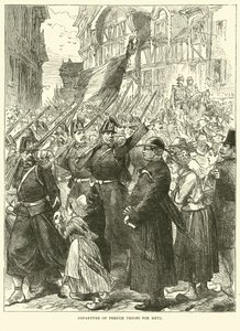 Abmarsch französischer Truppen nach Metz, August 1870 von English School