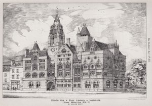 Entwurf für eine Freie Bibliothek und Institut, Soane Medaille von English School