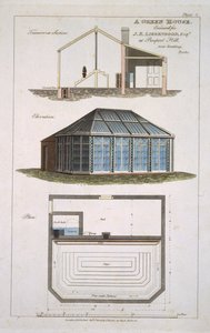 Entwurf für ein Gewächshaus, ausgeführt für J. E. Liebenrood in Prospect Hill