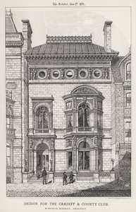 Entwurf für den Cardiff und County Club (Gravur) von English School