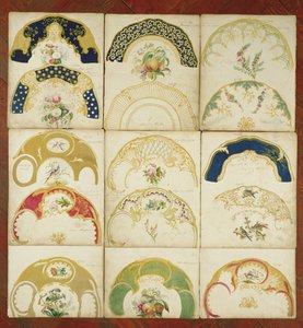 Entwürfe für Porzellanteller für die Daniel-Fabrik, Staffordshire, ca. 1846 von English School