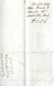 Devonshire MSS AS 3101, Folio aus einem Bündel von Rechnungen, beglichen von Pinder Simpson für Lord George Cavendish, einschließlich der Rechnung von Alexander Bowie von English School