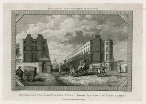Devonshire Place und Wimpole Street von der New Road, St Marylebone