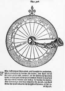 Diagramm eines Nocturnals, Illustration aus The Art of Navigation von Martin Cortes, ins Englische übersetzt von Richard Eden