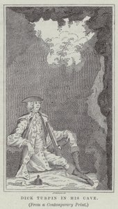 Dick Turpin in seiner Höhle (Gravur)