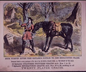 Dick Turpin mit seinem Pferd Black Bess auf dem Weg nach York von English School