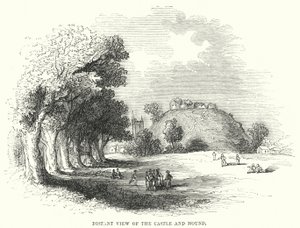 Fernsicht auf das Schloss und den Hügel (Gravur) von English School