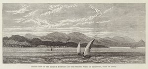 Fernsicht auf die Laurium-Berge und Erzschmelzwerke bei Ergasteria, Küste von Attika (Stich) von English School