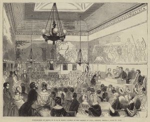 Preisverleihung durch HRH Prinz Albert bei der Society of Arts, Adelphi, Montag, 10. Juni 1844 von English School