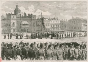 Verleihung der Krimmedaillen durch Ihre Majestät bei den Horse Guards von English School