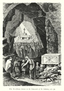 Gottesdienst in den Katakomben von St. Calixtus, 50 n. Chr.