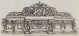 Anrichte im Salon, von Morant, Boyd und Morant, in der Internationalen Ausstellung (Gravur) von English School
