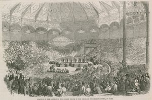 Ziehung der Lotterie des Goldenen Barren im Zirkus der Champs Elysees, Paris, Frankreich von English School