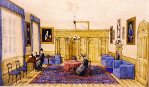 Saloninterieur eines Landhauses, ca. 1830