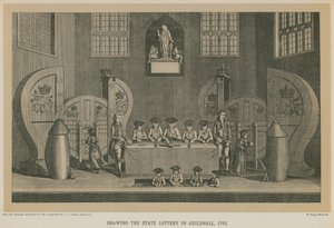 Ziehung der Staatslotterie in der Guildhall, 1763 von English School