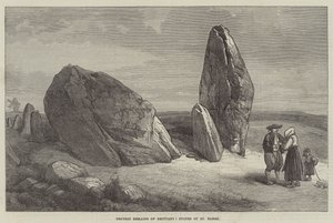 Druidische Überreste der Bretagne, Steine von St. Barbe (Gravur) von English School