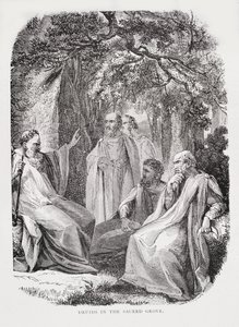 Druiden im heiligen Hain, aus Die Geschichte Frankreichs, von Emile de Bonnechose, veröffentlicht von Ward, Lock und Co, London von English School