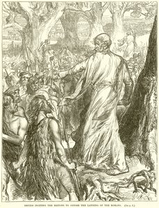 Druiden hetzen die Briten gegen die Landung der Römer auf von English School