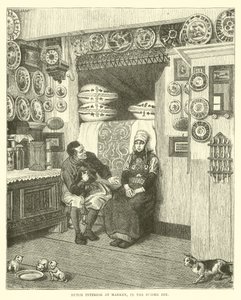 Niederländisches Interieur auf Marken, im Zuiderzee von English School