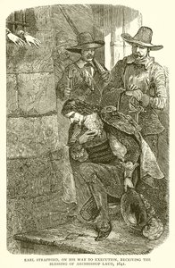 Earl Strafford auf dem Weg zur Hinrichtung, erhält den Segen von Erzbischof Laud, 1641 von English School