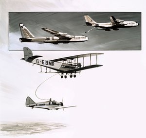 Frühe Luftbetankung für eine Handley Page W10