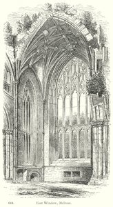Ostfenster, Melrose (Gravur) von English School