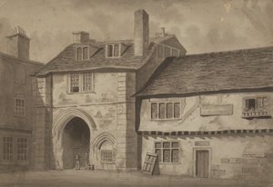 Ostansicht des Tores zur Abtei von St. Saviour, Bermondsey, ca. 1825 von English School