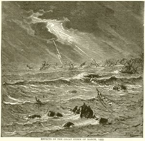 Auswirkungen des großen Sturms von März 1493 von English School