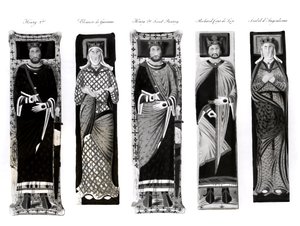 Abbildungen von Heinrich II. (1133-89) Eleonore von Aquitanien (ca. 1122-1204) Richard Löwenherz (1157-99) und Isabel d