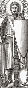Abbild von William Marshall von seinem Grab in der Temple Church, London, aus 