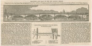 Aufriss und Plan der neuen London Bridge