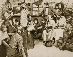 Elizabeth Fry spricht zu den Gefangenen auf einem Sträflingsschiff von English School