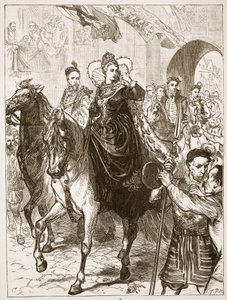 Elisabeths öffentlicher Einzug in London, Illustration aus Cassells Illustrierter Geschichte Englands