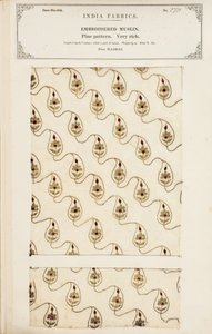 Bestickte Musselinprobe aus Madras, aus The Collection of the Textile Manufacturers of India, von John Forbes Watson, veröffentlicht 1866 von English School