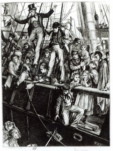 Auswanderer verlassen Alt-England, aus der Zeitschrift The Graphic, 18. Dezember 1869