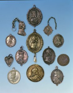 Abzeichen des Englischen Bürgerkriegs für die Unterstützer von Charles I (1625-49) (Metall) von English School